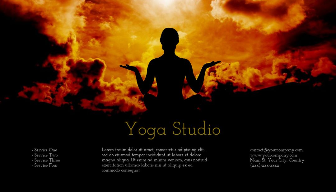 Meditative Yoga Pose Silhouette at Sunset for Wellness Promotion