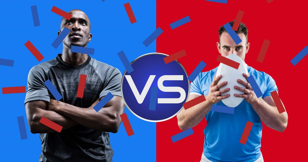 Competitive Rugby Players Facing Off with Distinct Backgrounds