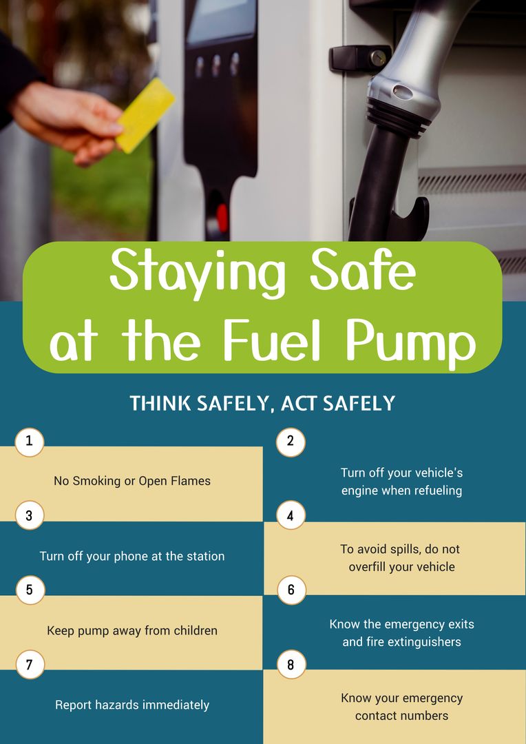 Gas Station Safety Checklist Display with Charging Point - Download Free Stock Images Pikwizard.com