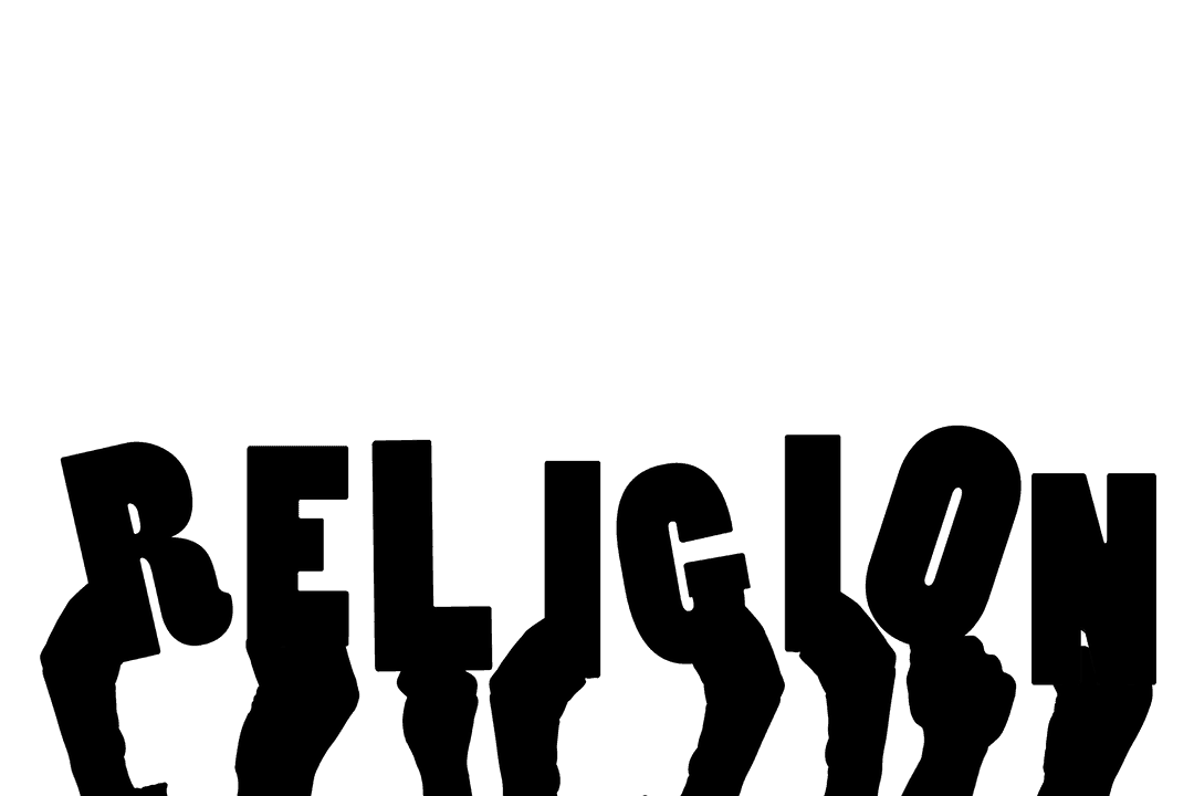 Transparent Digital Art Hands Holding Religion Text Message