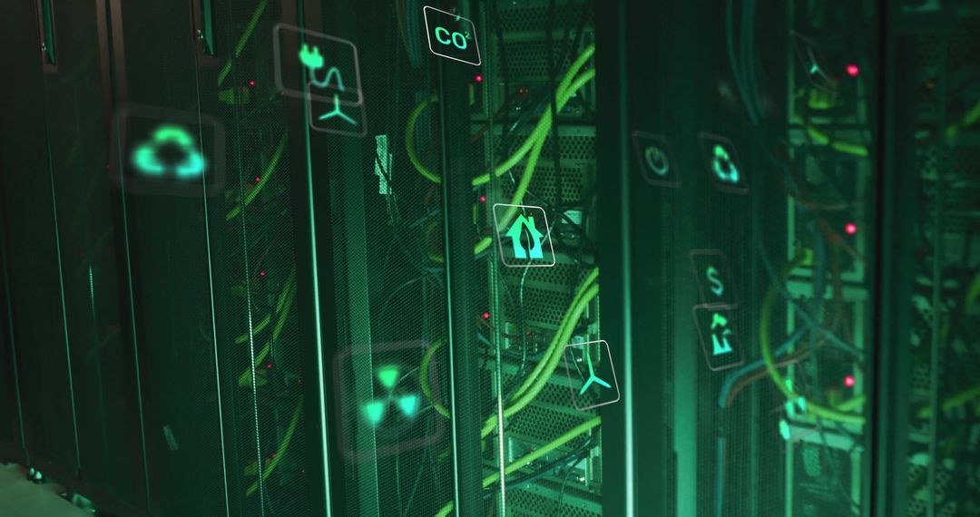 Sustainable Server Technology Concept with Eco-Trend Highlights