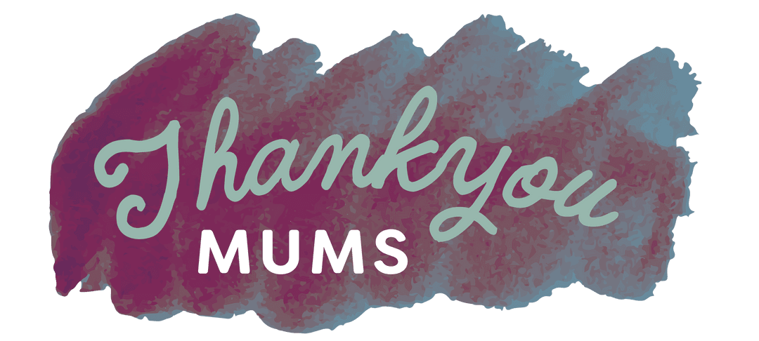 Thank you mums text art on transparent background