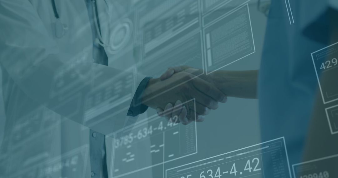 Futuristic Digital Handshake Symbolizing Technology and Innovation