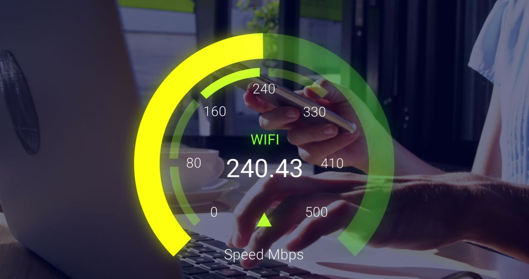 Measuring Internet Speed While Using Smartphone and Laptop - Free Images, Stock Photos and Pictures on Pikwizard.com