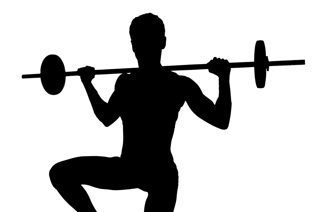 Transparent Silhouette Man Lifting Barbell Vector