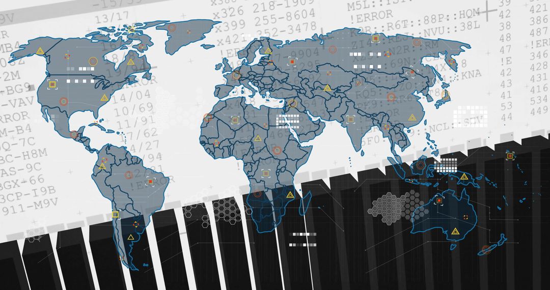 Global Data Processing and Map Representation for Technology Concepts - Free Images, Stock Photos and Pictures on Pikwizard.com
