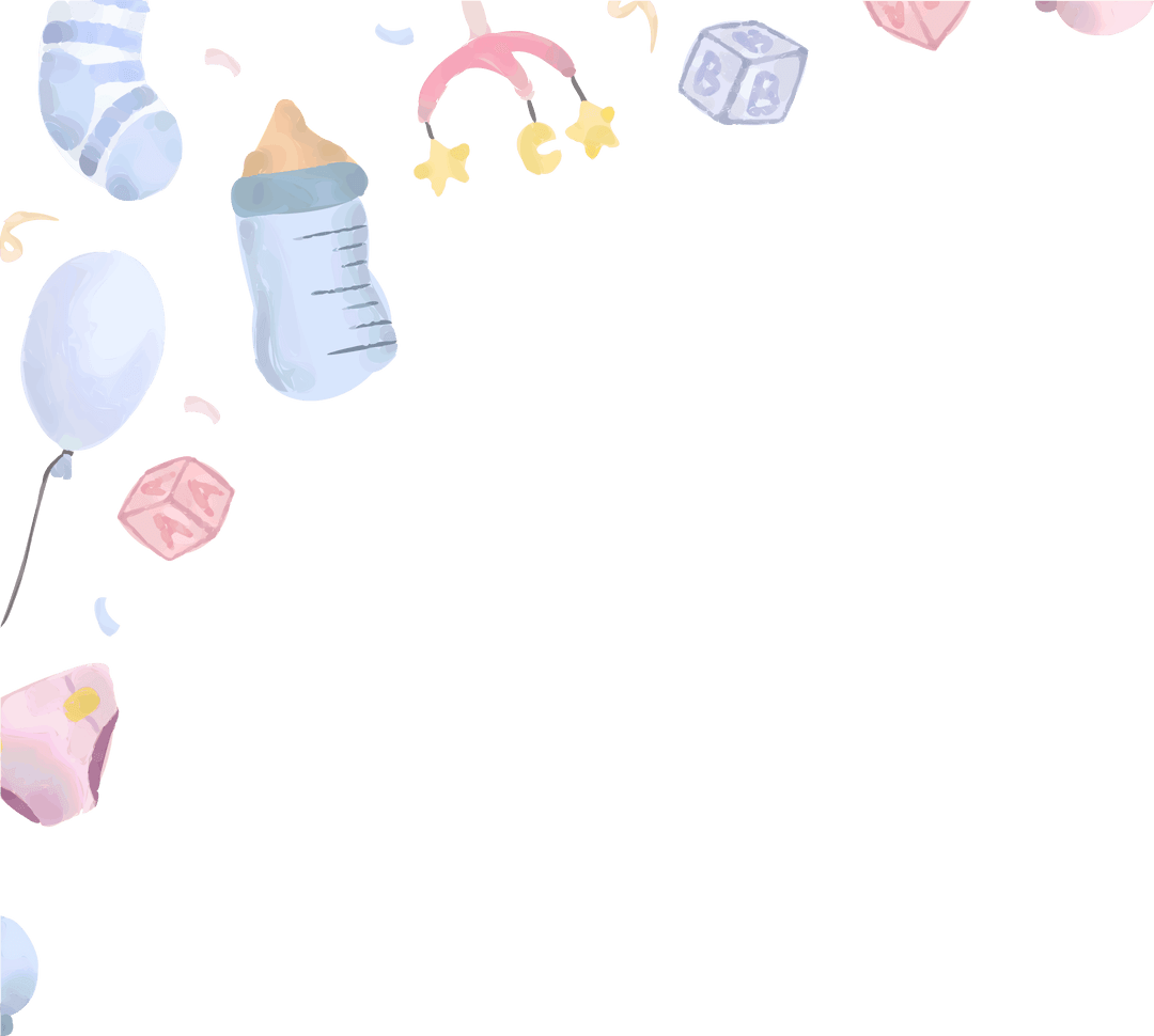 Pastel Baby Frame Elements on Transparent Background Design