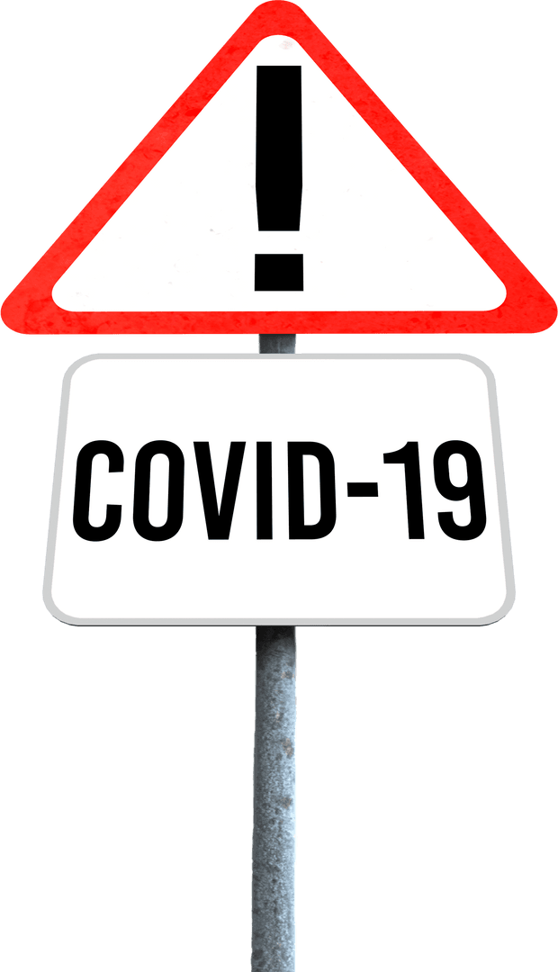 Pandemic Alert Road Sign with Transparent Background