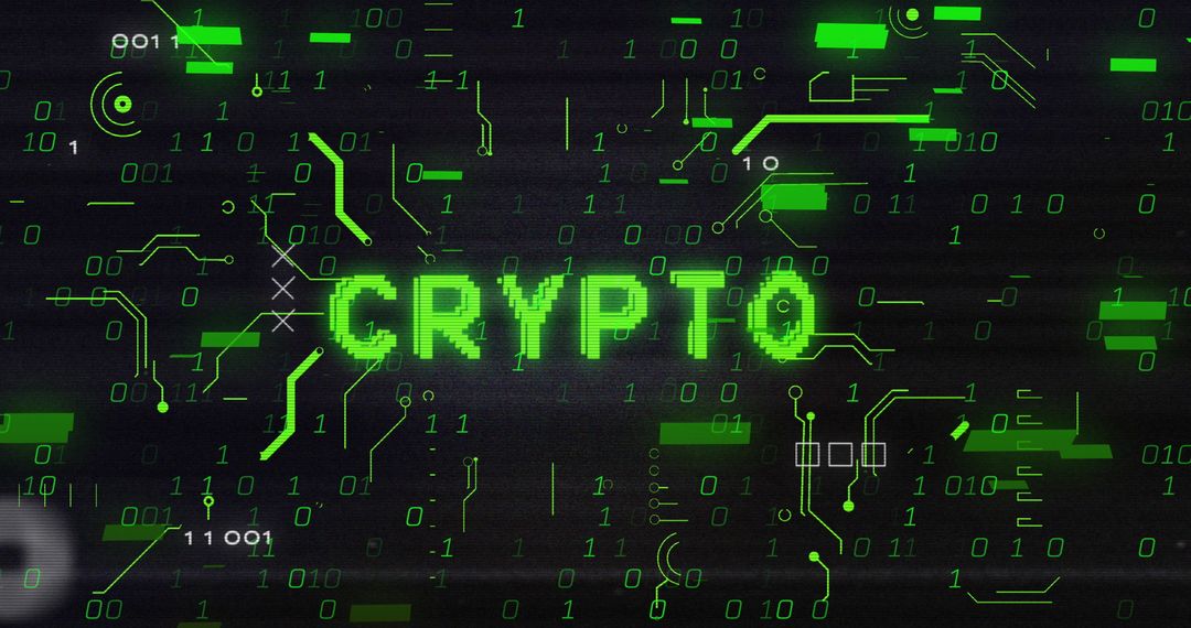 Abstract Crypto Circuit with Vibrant Neon Green Elements
