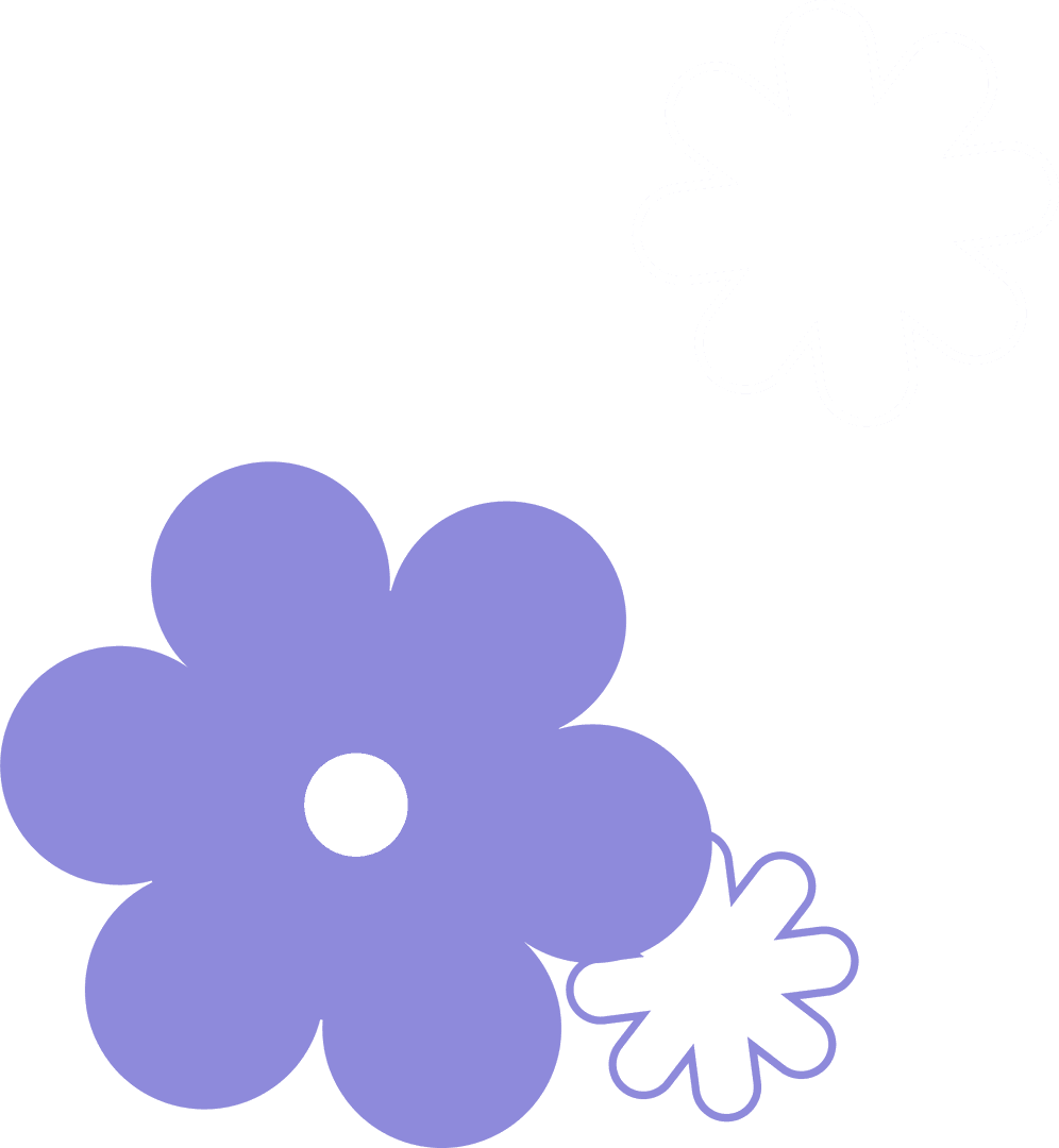 Minimalistic Daisies on Transparent Background with Pastel Accents