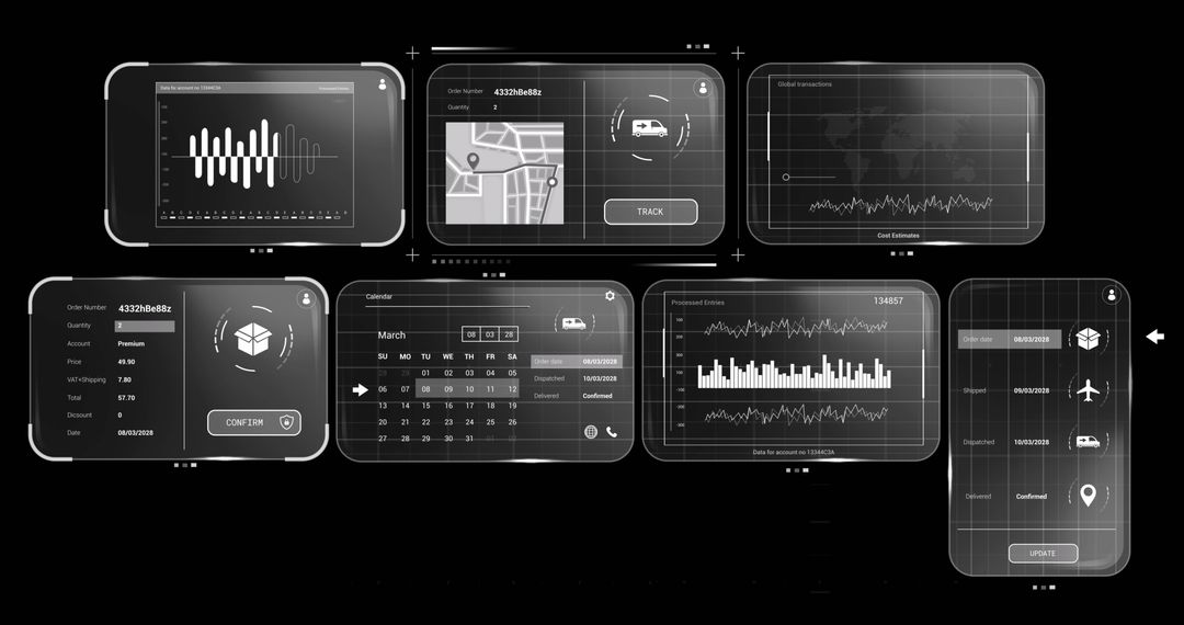 Digital Data Processing Screens with Global Networking Interface