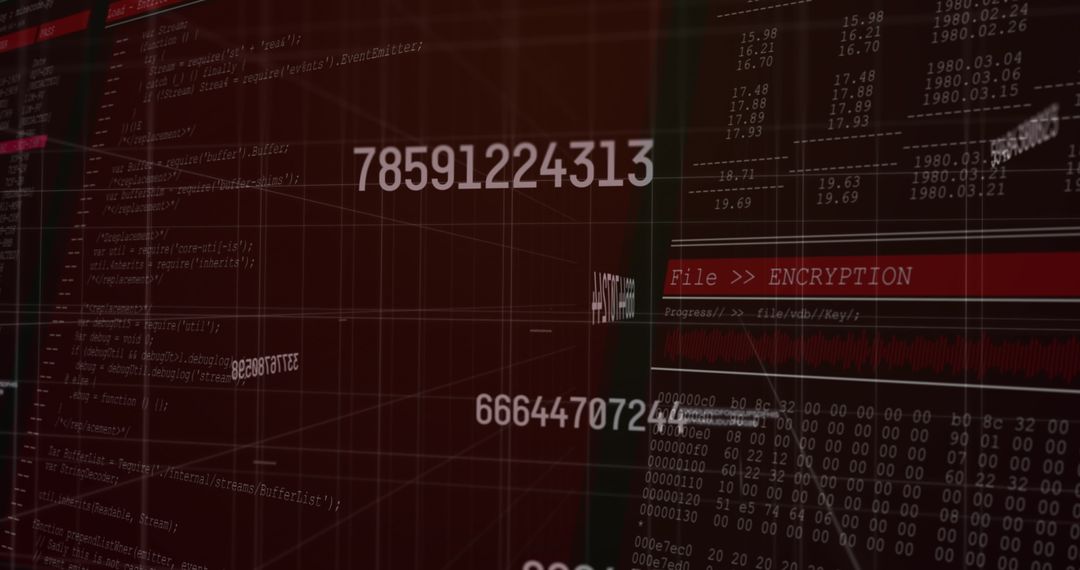 Digital Data Flow with Encryption and Numbers on Grids - Free Images, Stock Photos and Pictures on Pikwizard.com