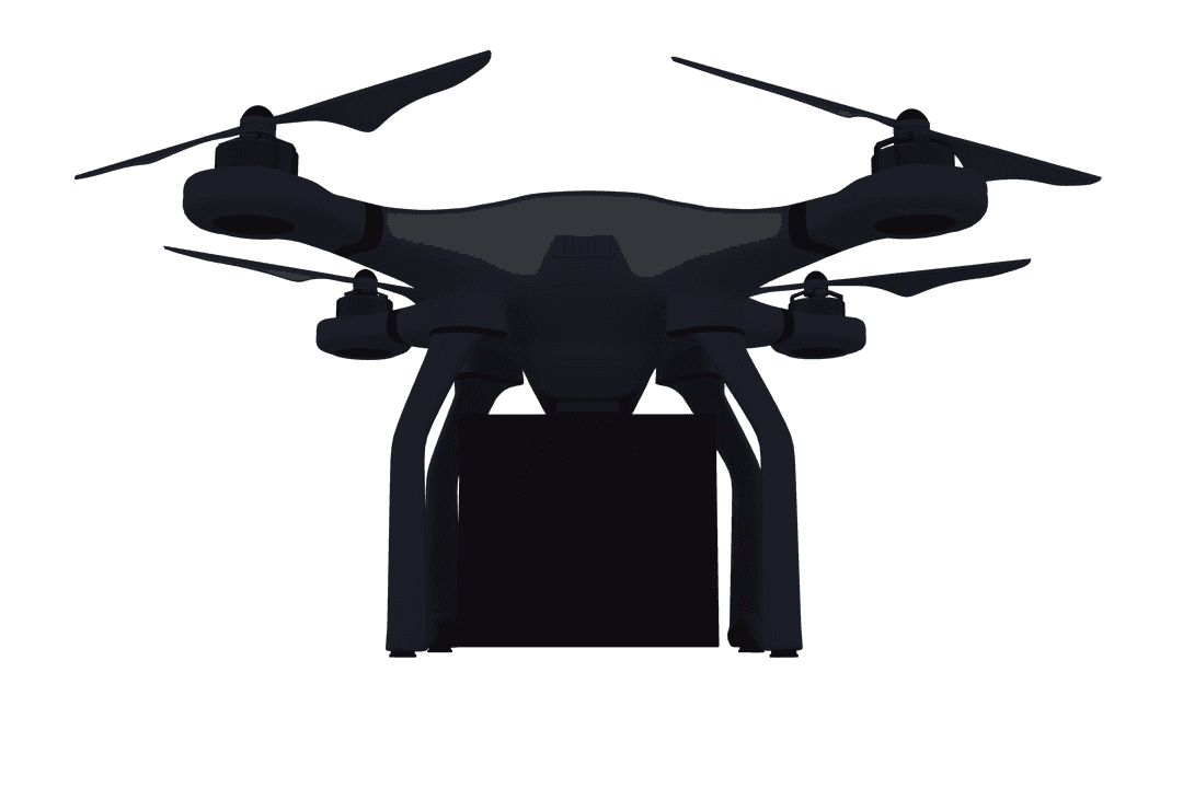 Transparent Drone with Carrying Case Isolated on White Background