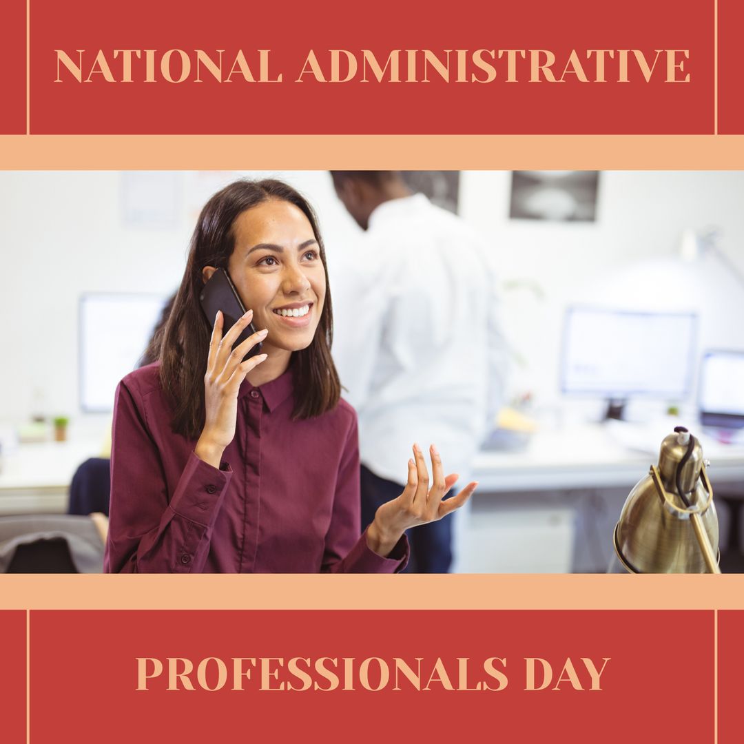 Administrative Professional Talking on Phone in Office