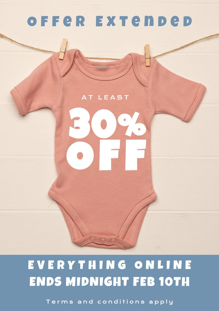 Baby Clothing Discount Advertisement With Pink Onesie - Download Free Stock Templates Pikwizard.com