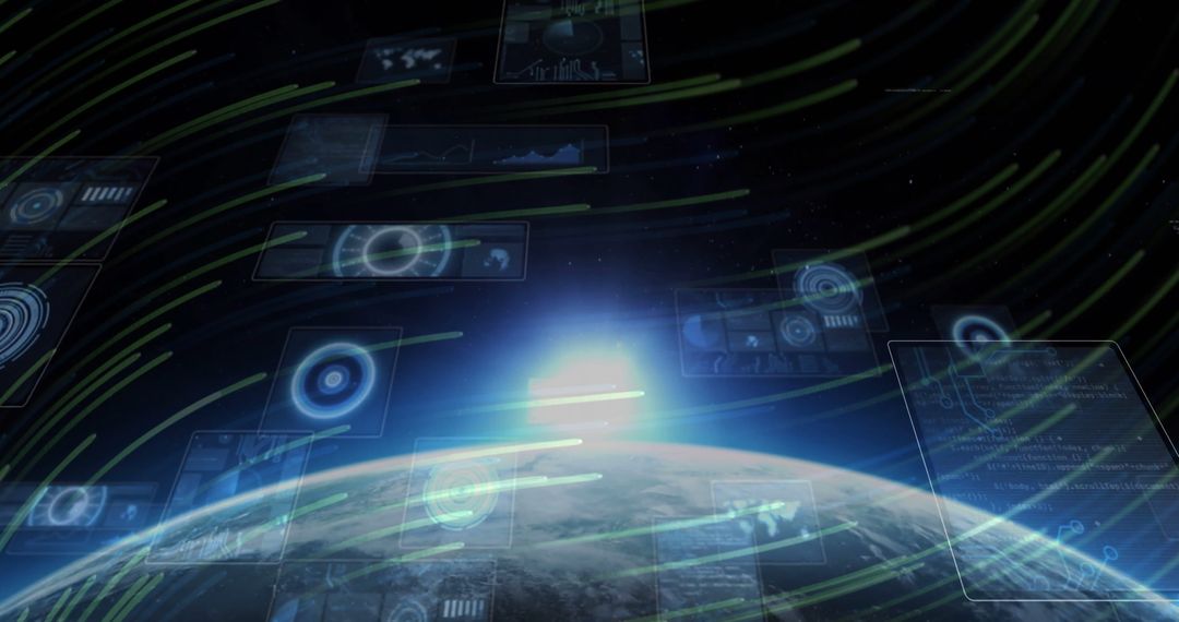 Futuristic Technology Data Visualization From Space