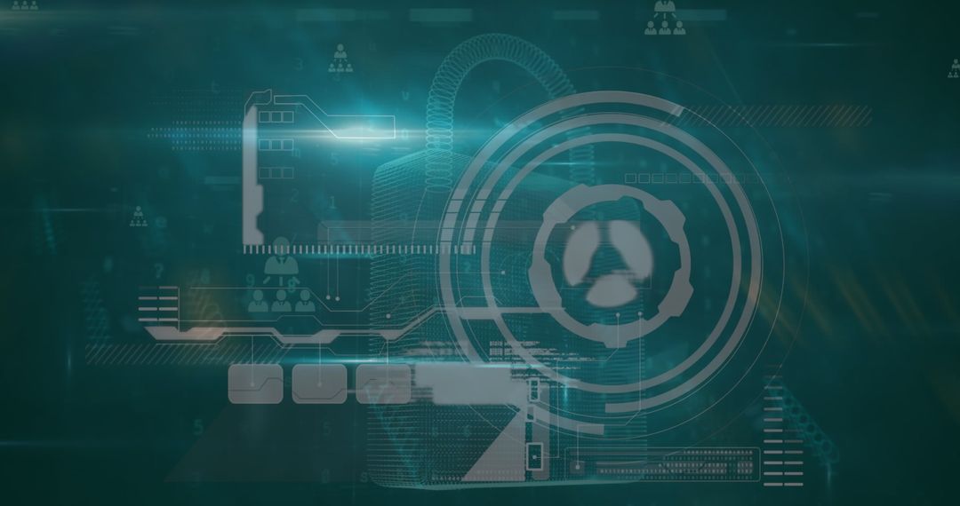 Abstract Digital Interface with Global Connections and Data Netzwork