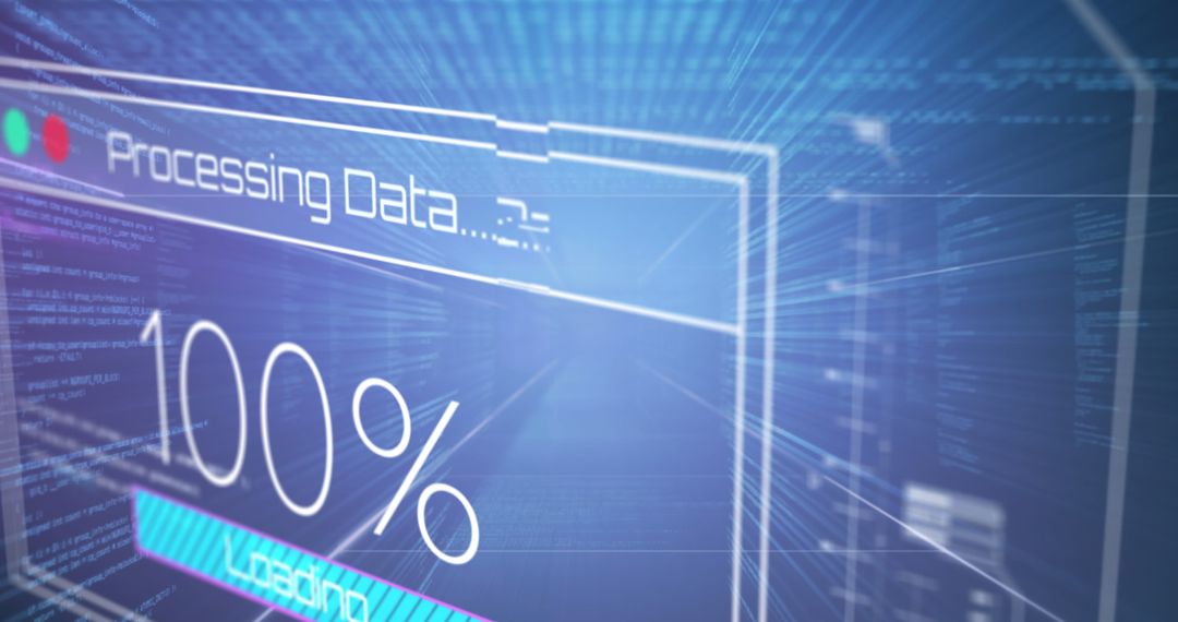 Data Processing Overlay with Abstract Digital Interface - Free Images, Stock Photos and Pictures on Pikwizard.com