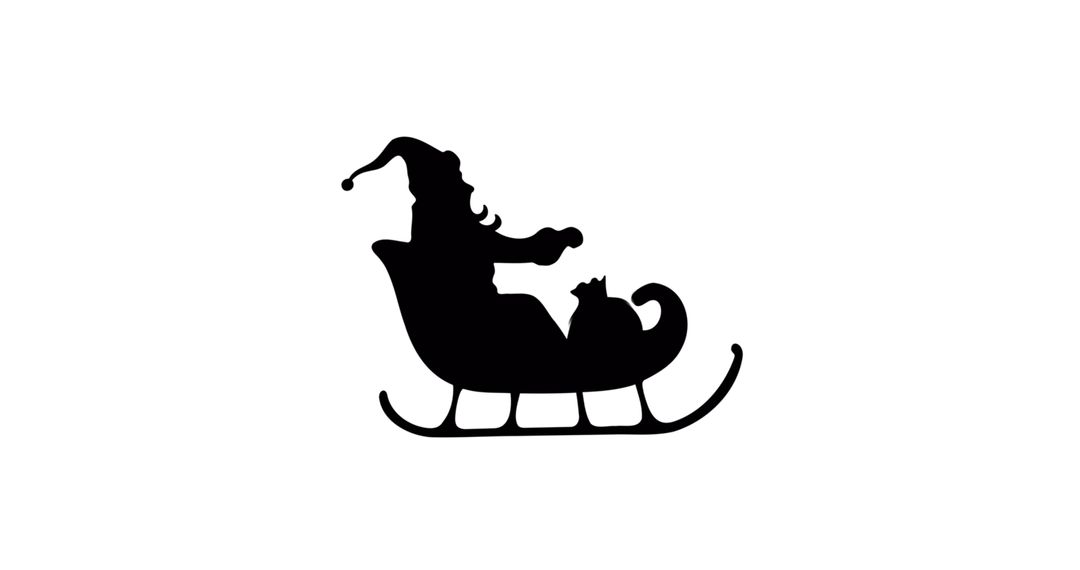 Santa Claus Silhouette on Sleigh Vector on White Background - Free Images, Stock Photos and Pictures on Pikwizard.com