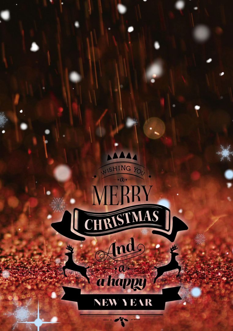 Festive Christmas Greeting with Glittering Background