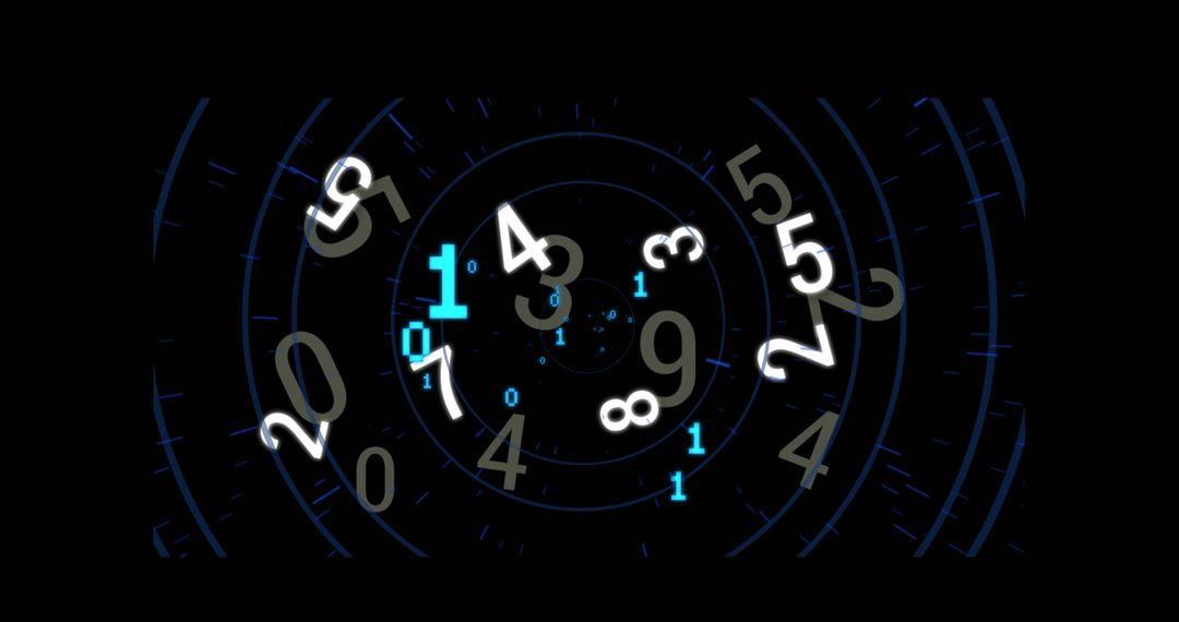 Abstract Digital Vortex with Swirling Numbers and Binary Code
