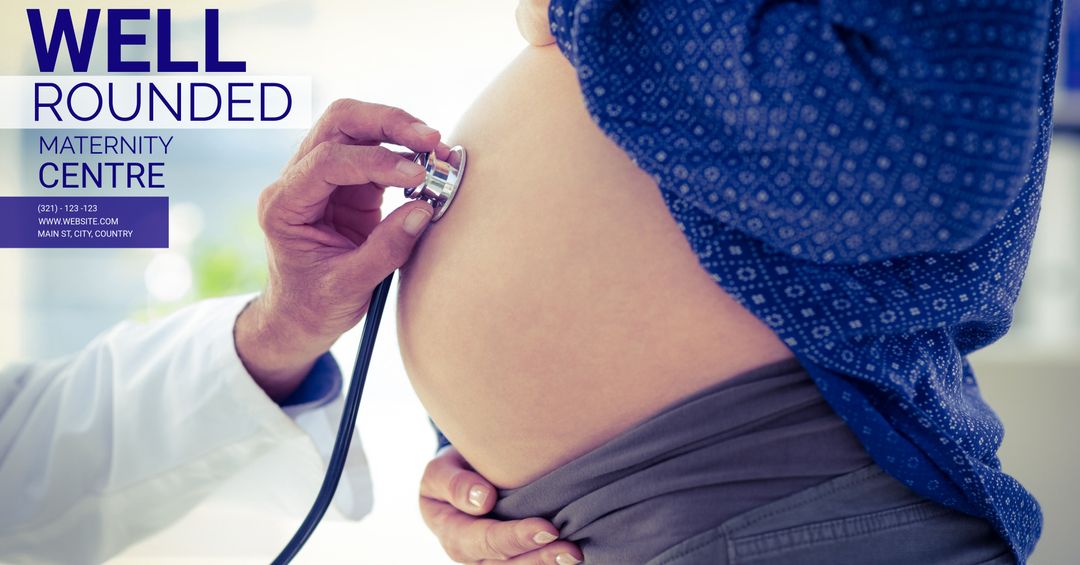 Healthcare Professional Checking Pregnant Belly for Prenatal Care Services