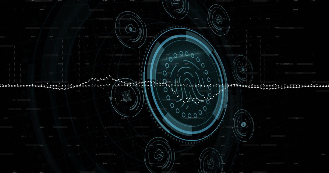 Futuristic Fingerprint Scanning Interface with Global Network