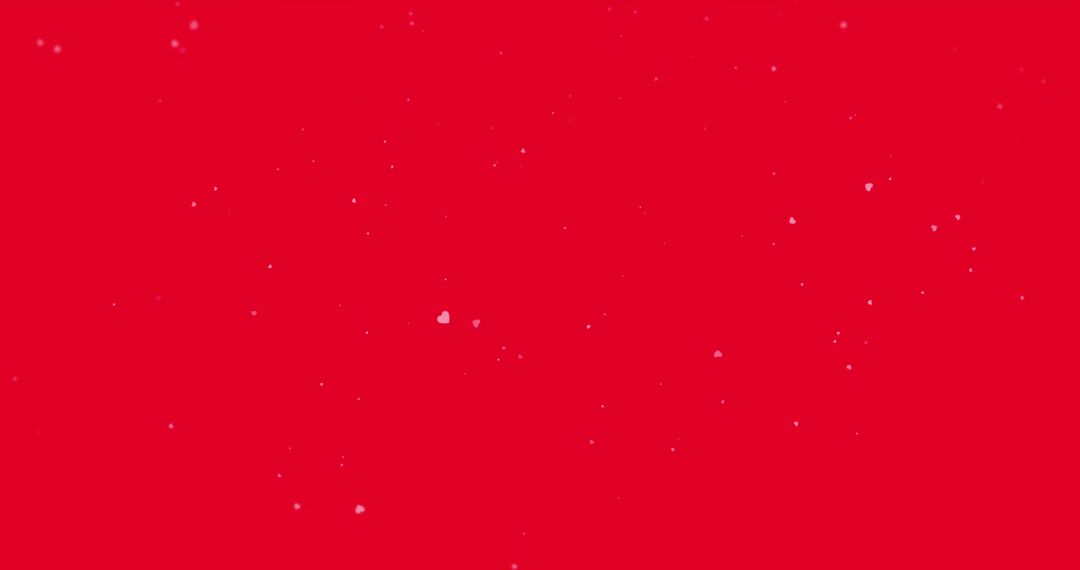 Falling Pink Hearts on Vibrant Red Background for Valentine's Day