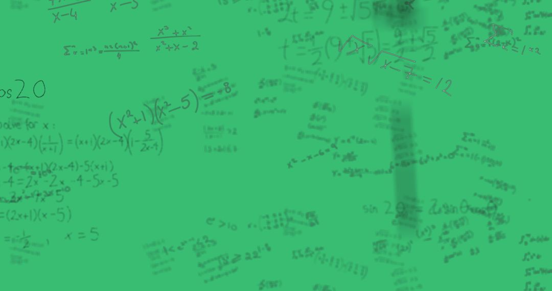Mathematical Formulas on Classroom Green Chalkboard