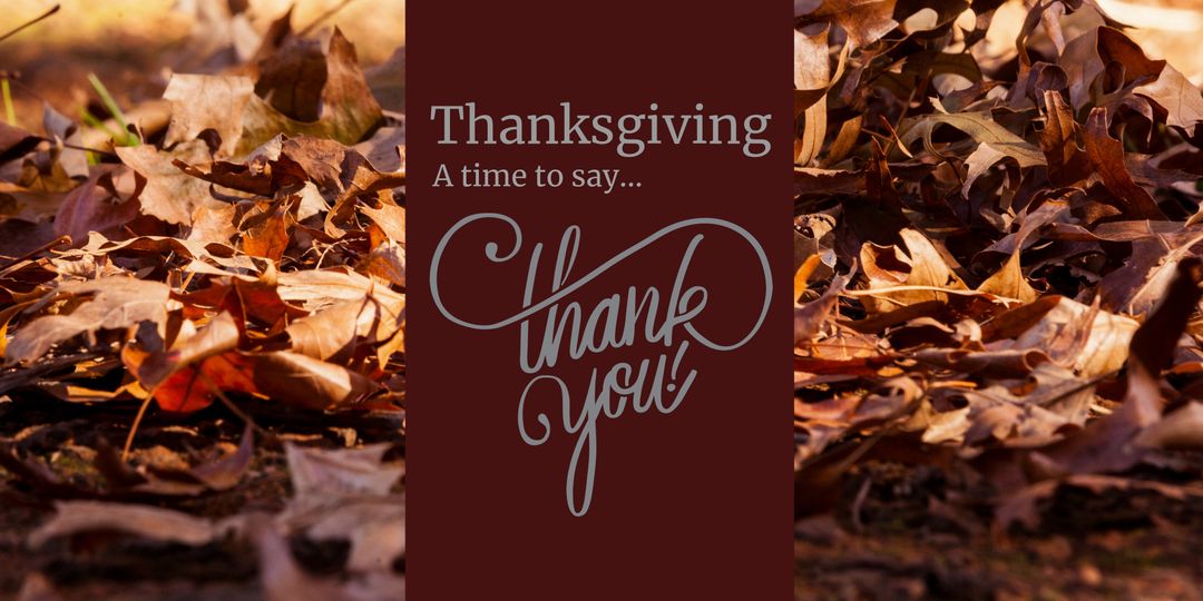 Autumn Leaves and Thank You Message for Thanksgiving