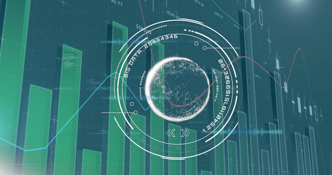 data processing concept with globe and digital interface - Free Images, Stock Photos and Pictures on Pikwizard.com