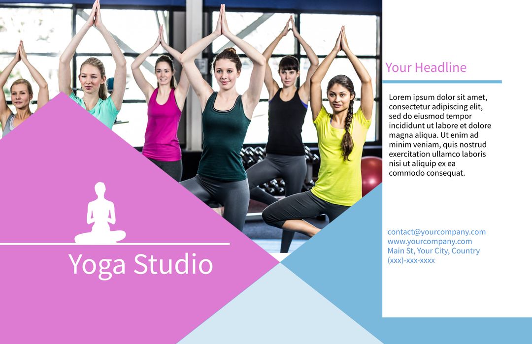 Group Yoga Class in Calm Studio for Wellness Promotion