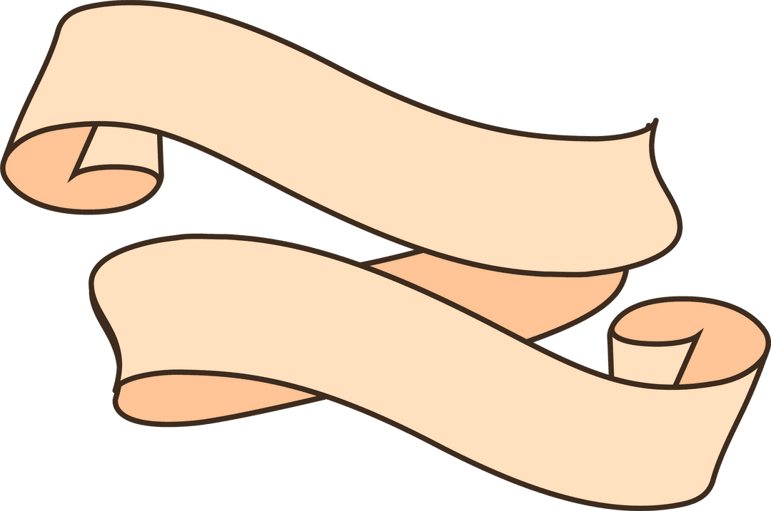 Elegant Double-Banner Scroll Ribbon on Transparent Background