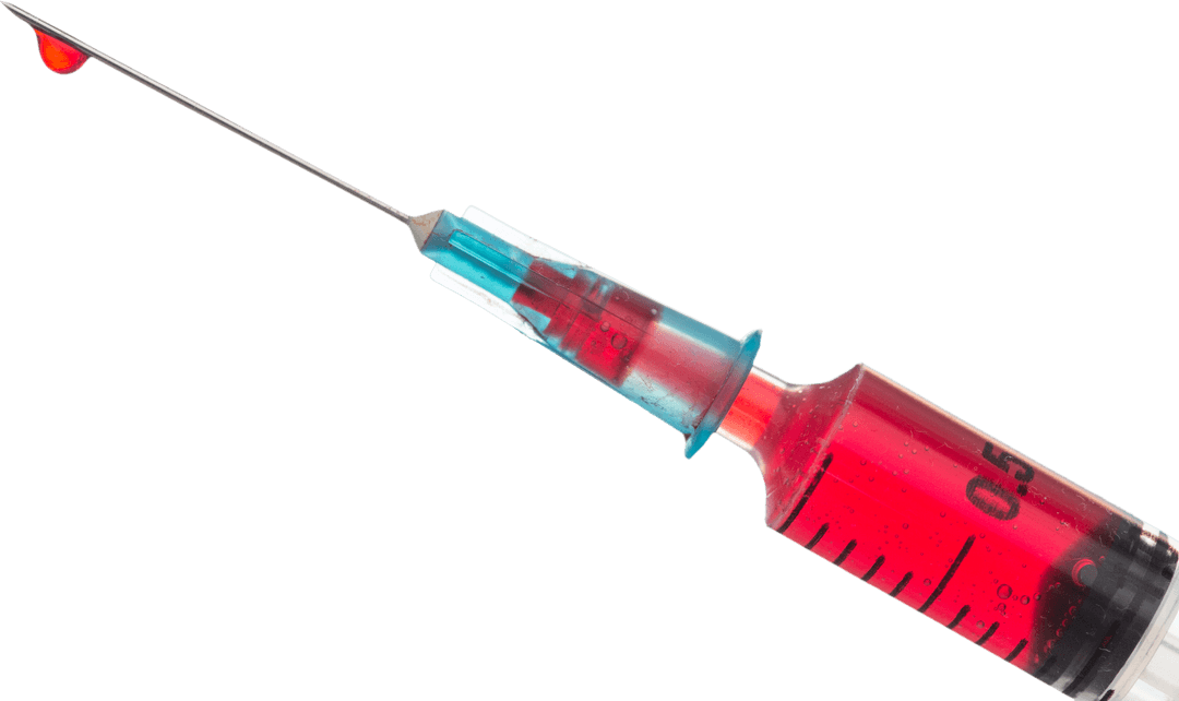 Transparent Syringe Illustration with Red Liquid for Medical Use