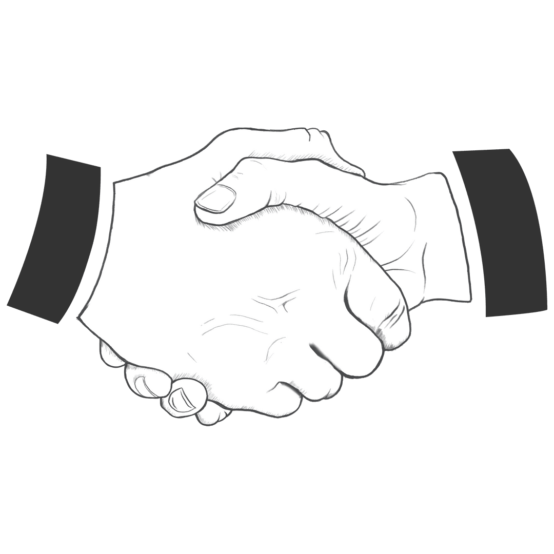 Transparent Handshake Illustration Symbolizing School Teamwork