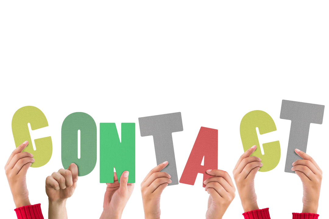 Hands Holding Contact Letters on Transparent Background