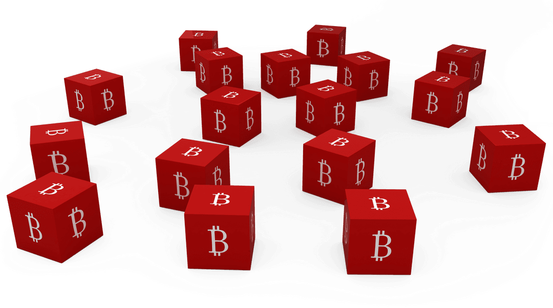 Transparent Red Bitcoin Symbol Cubes Floating Recreation - Download Free Stock Images Pikwizard.com
