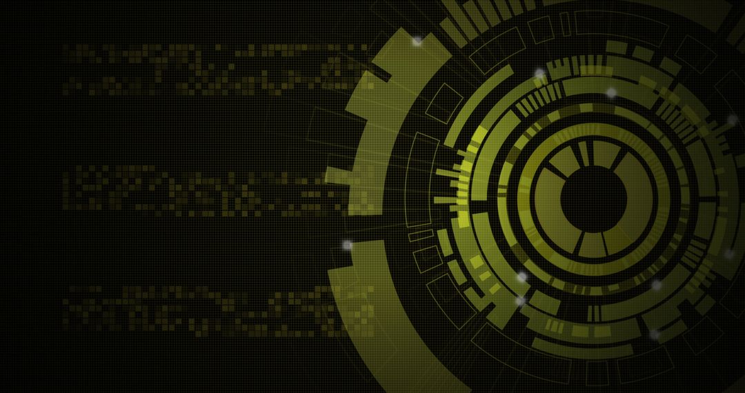 Futuristic Digital Interface with Spinning Circle Design