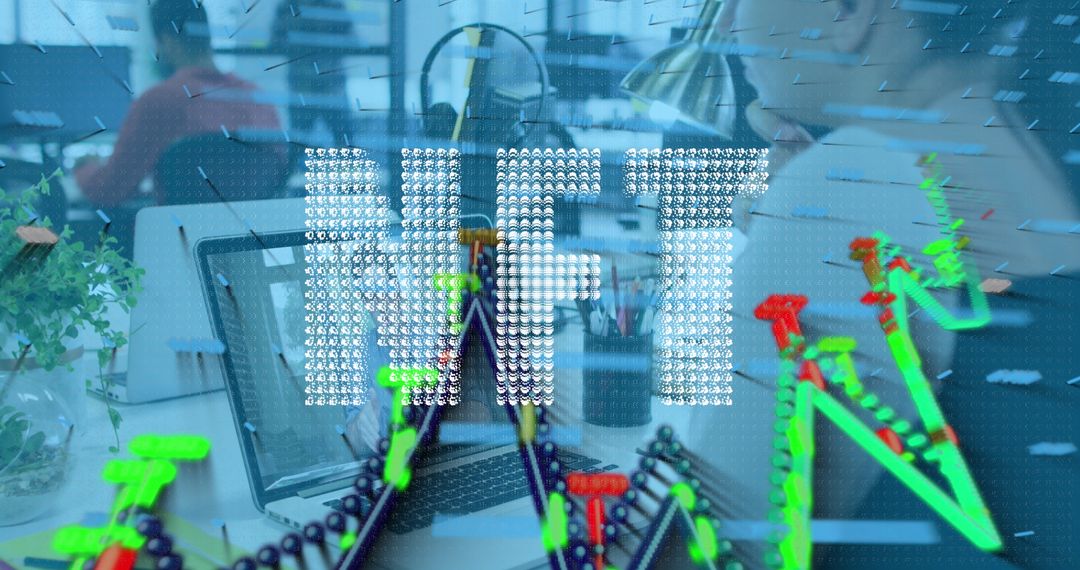 Futuristic NFT Concept with Financial Graphs and Video Call