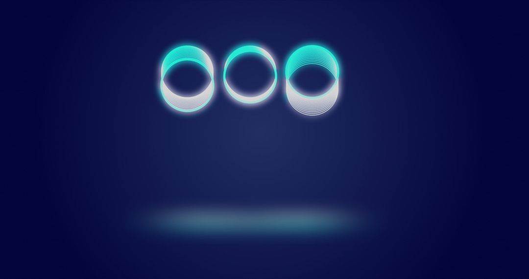 Glowing Neon Circles on Dark Abstract Background