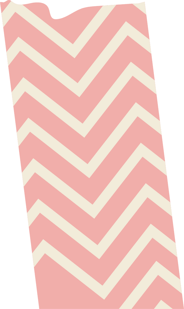 Transparent Zigzag Panel with Pink and Cream Chevron Pattern