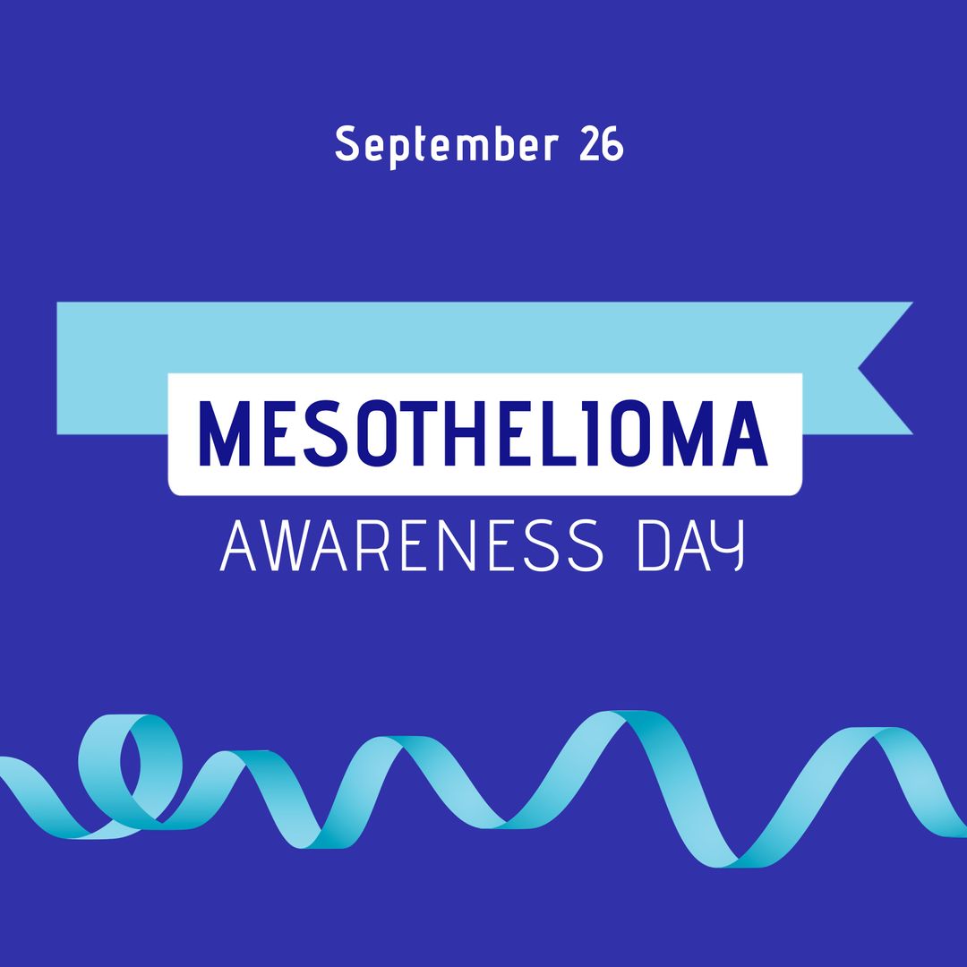 Mesothelioma Awareness Day Banner with Blue Ribbon