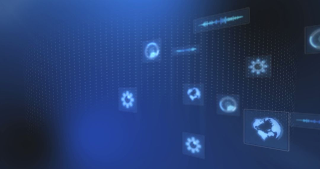 Digital Network Interface with Global Connection Icons