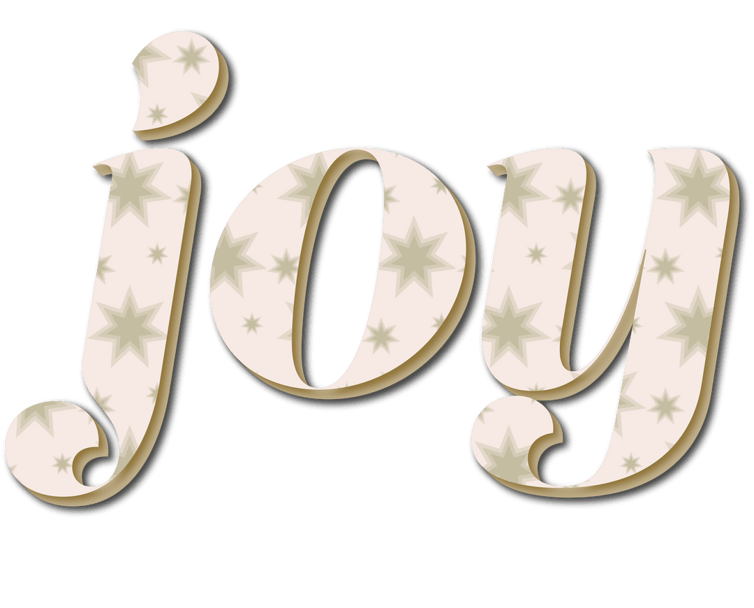 Transparent Joy Text with Star Pattern for Christmas Design