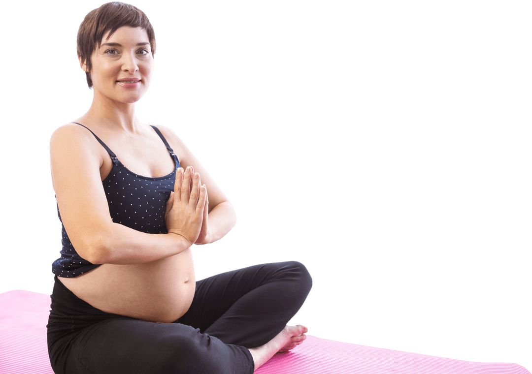 Transparent Pregnant Woman Meditating in Lotus Pose