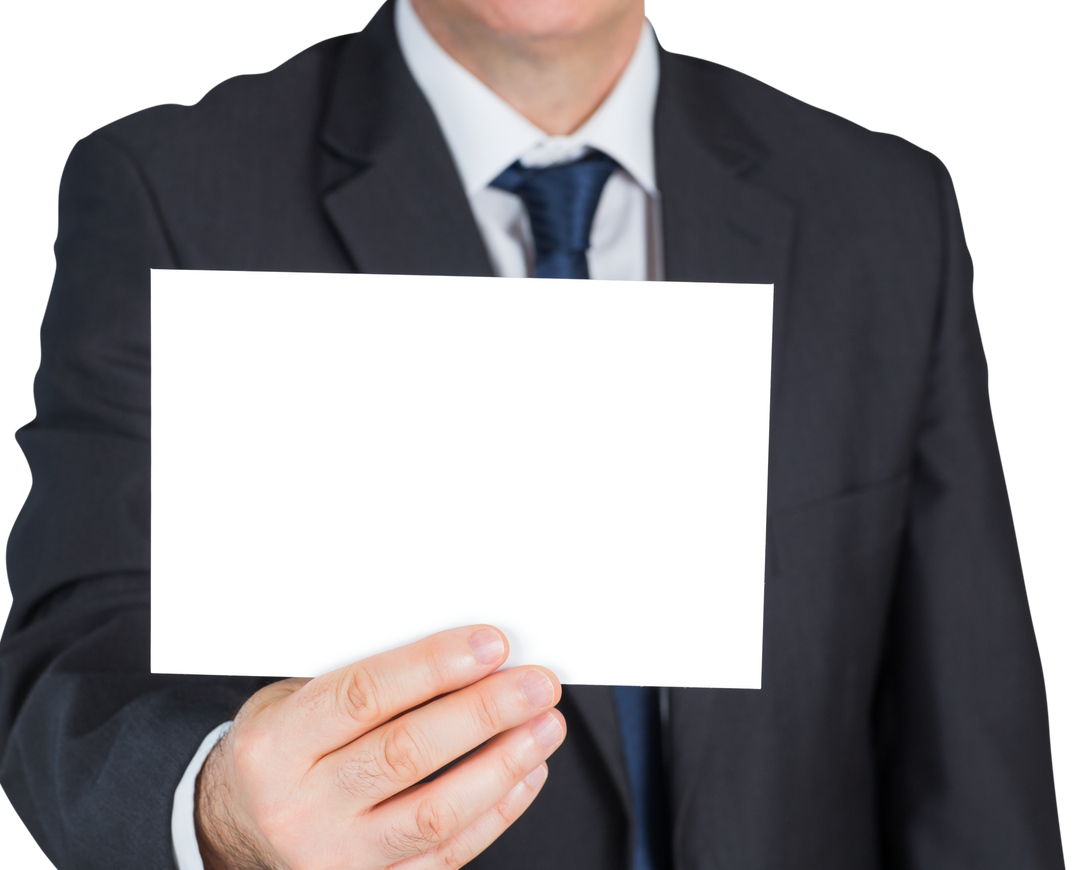 Transparent Cutout: Businessman Holding Blank Card Front - Download Free Stock Images Pikwizard.com