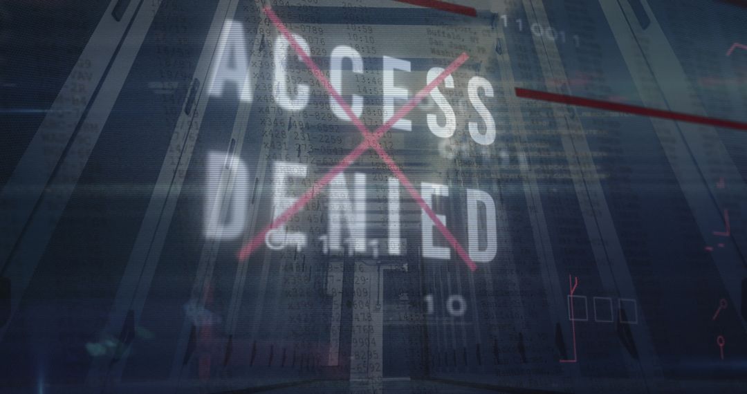 Access Denied Message Overlaying Data Center Imagery