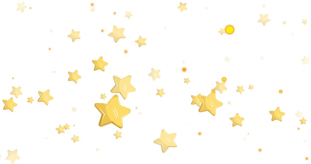 Scattered Yellow Stars on White Background