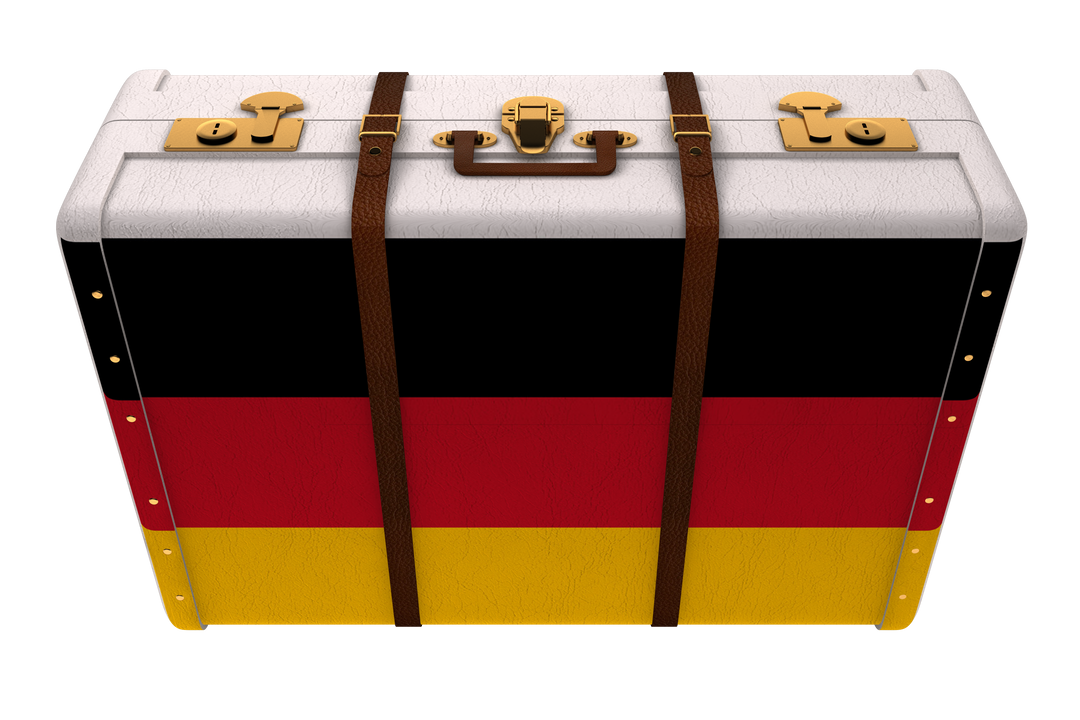 Vintage Suitcase with German Flag Design on Transparent Background - Download Free Stock Images Pikwizard.com