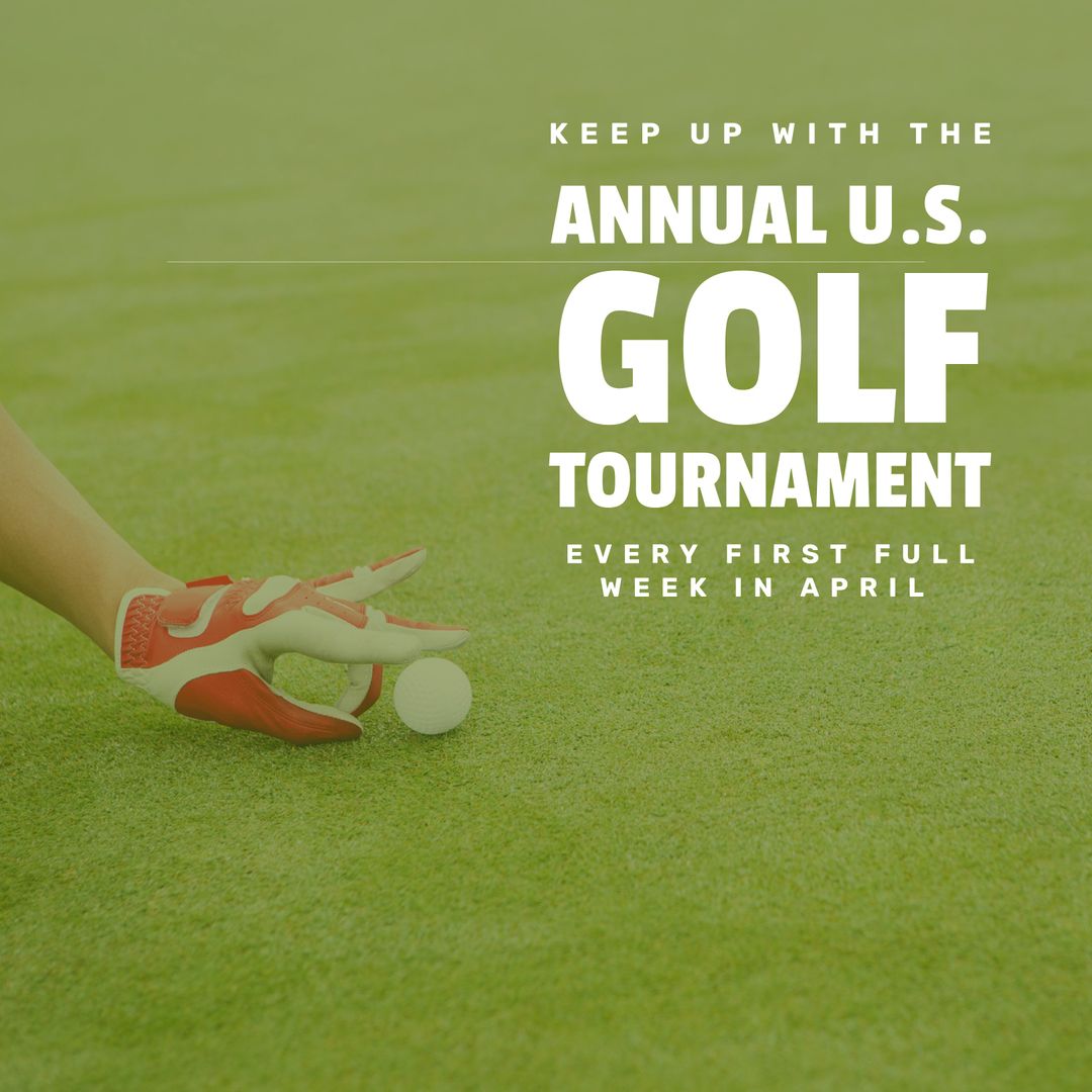 Announcing Annual U.S. Golf Tournament with Player Ready for Stroke - Download Free Stock Templates Pikwizard.com